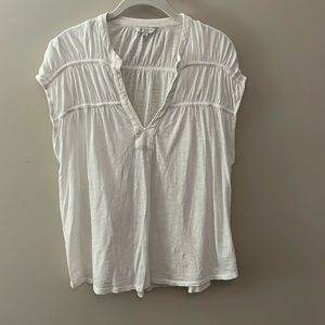 Lucky Brand White V-Neck Top - Large